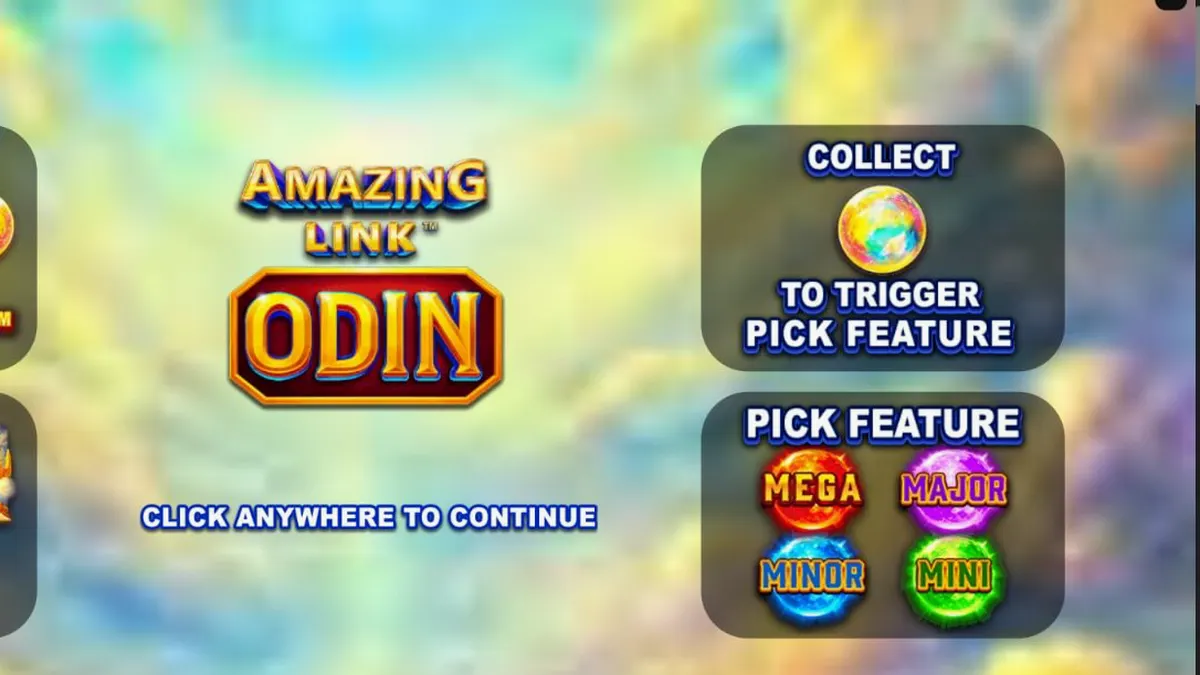Pemandangan visual megah dari slot Amazing Link Odin dengan latar belakang Asgard yang mistis.